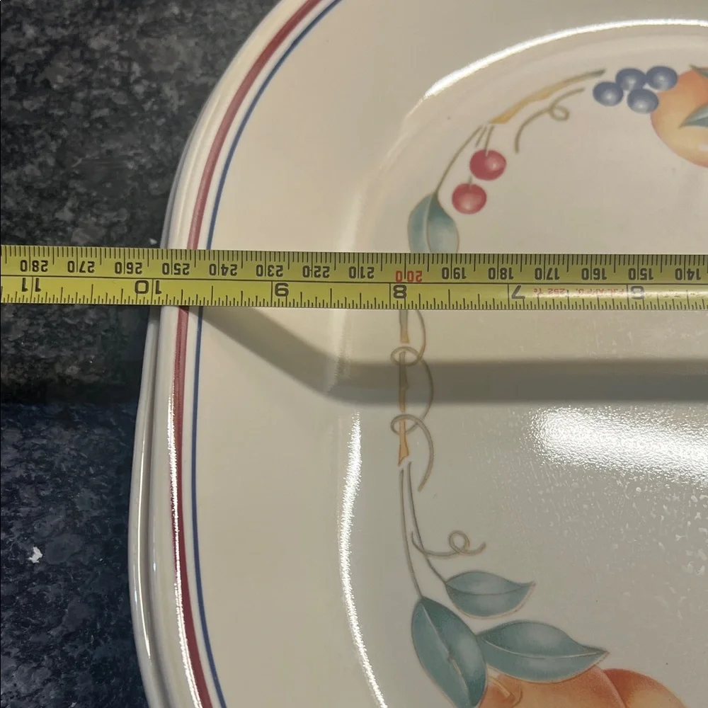 Set of 2 Corelle Abundance Floral Oval Serving Platters - like new!